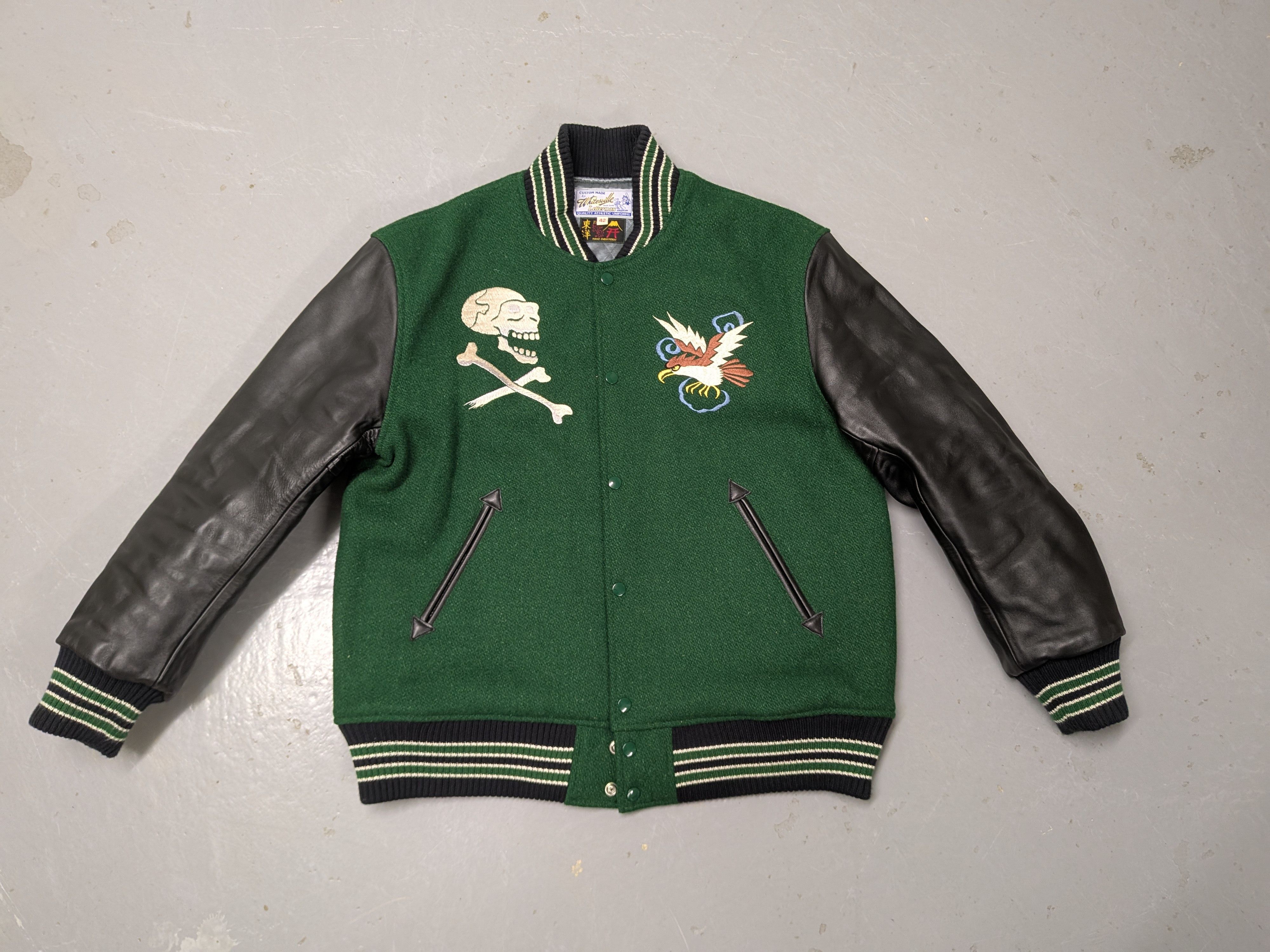 Sugar Cane × Whitesville Melton Wool Chevy Lover Varsity Jacket Size US L / EU 52-54 / 3 - 1 Thumbnail