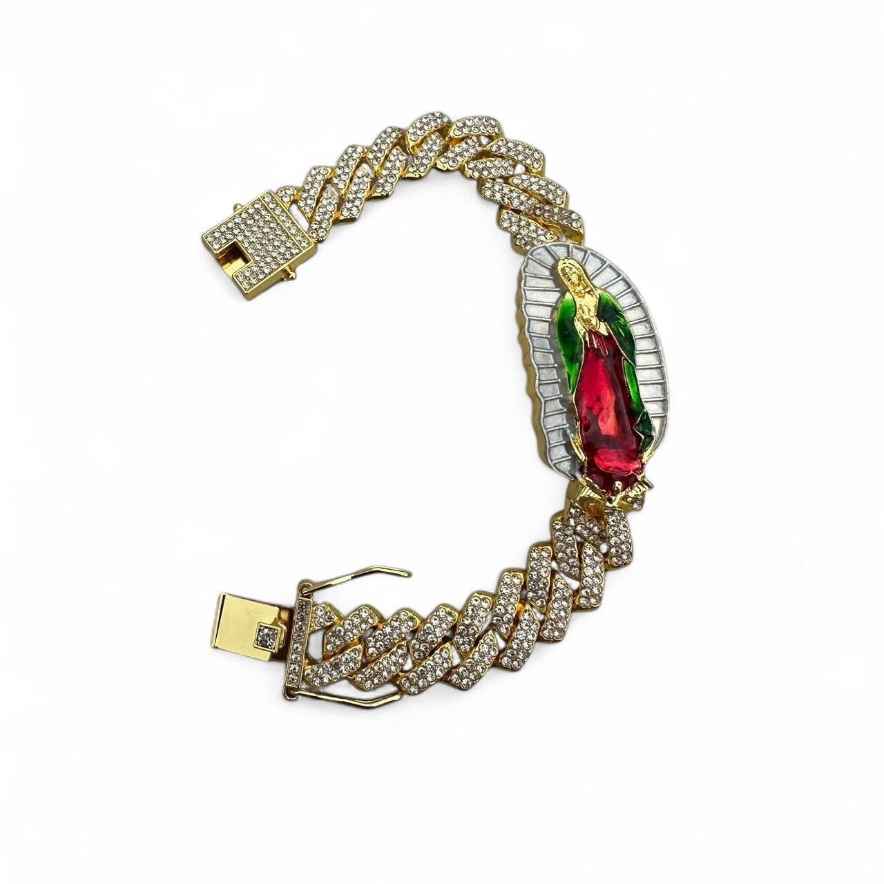 Other 14k gold tone Iced out Virgin Marry bracelet Size ONE SIZE - 1 Thumbnail