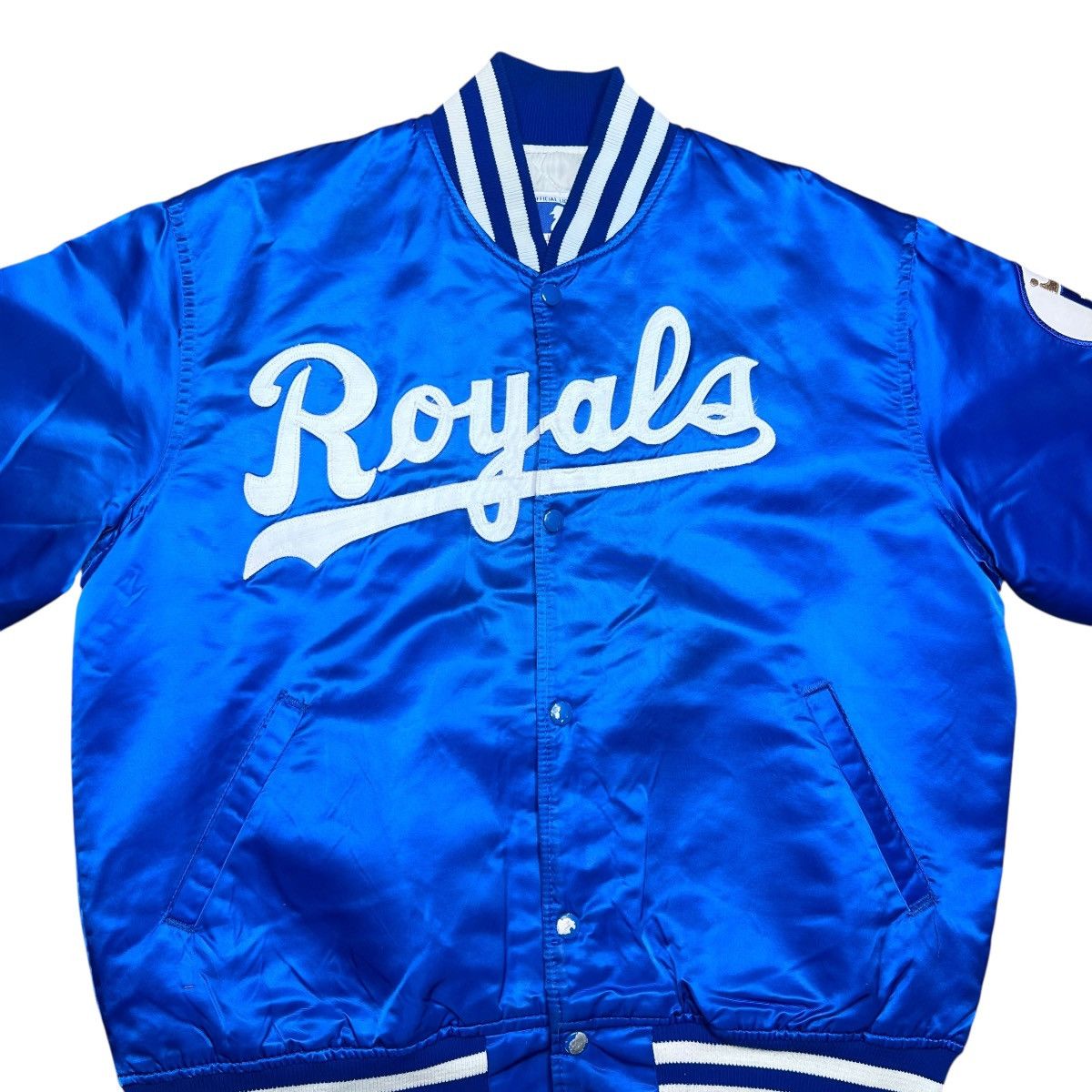 Starter 1990s MLB Kansas City Royals Starter Spell Out Satin Jacket Size US L / EU 52-54 / 3 - 6 Thumbnail