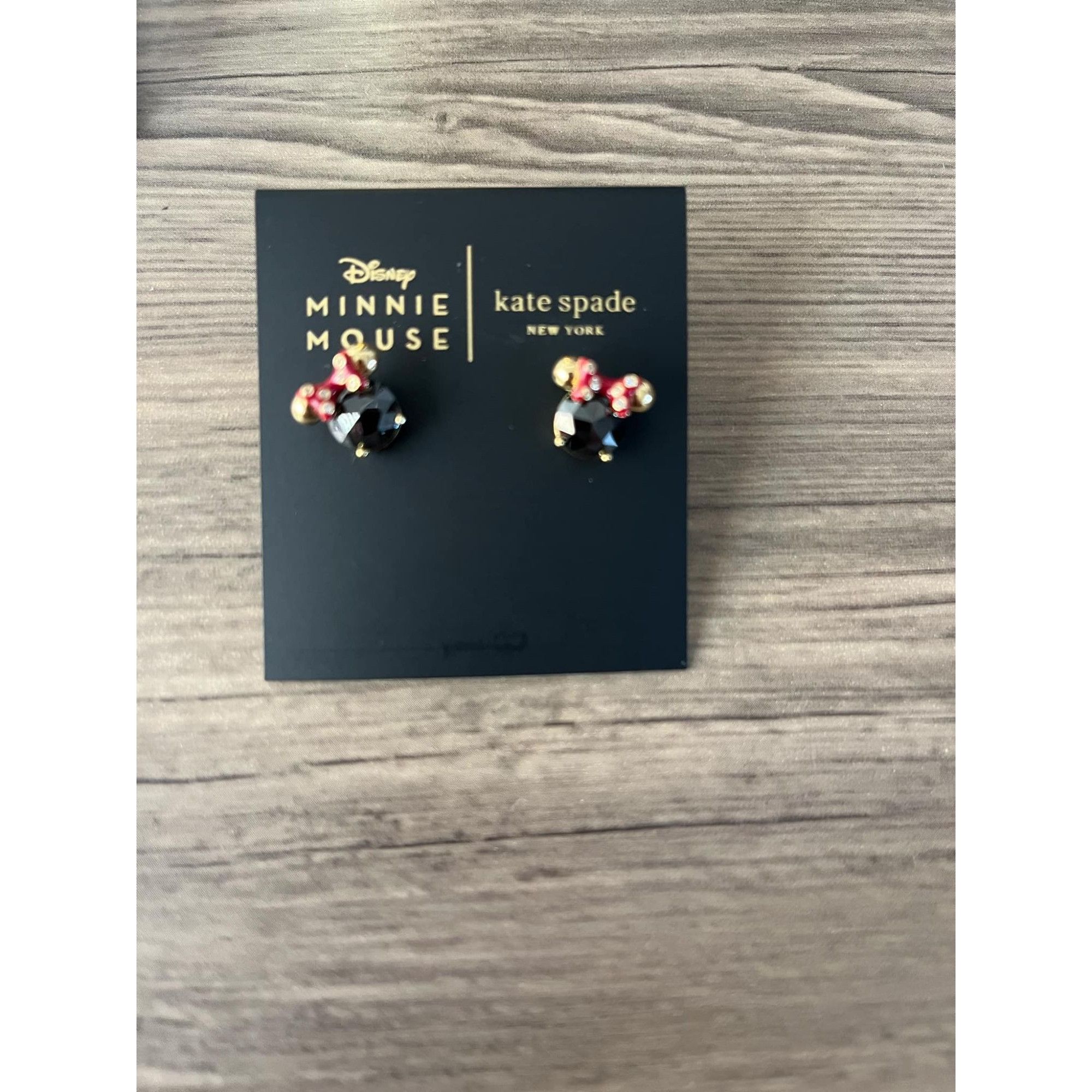Kate Spade Kate Spade Disney Minnie Mouse Stud Earrings With Black Crys Size ONE SIZE - 1 Thumbnail