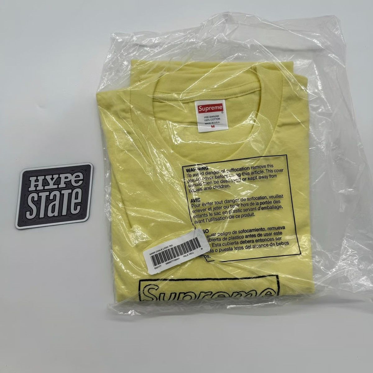 Kaws × Supreme Supreme KAWS Chalk Logo Tee Pale Yellow Size US M / EU 48-50 / 2 - 1 Thumbnail