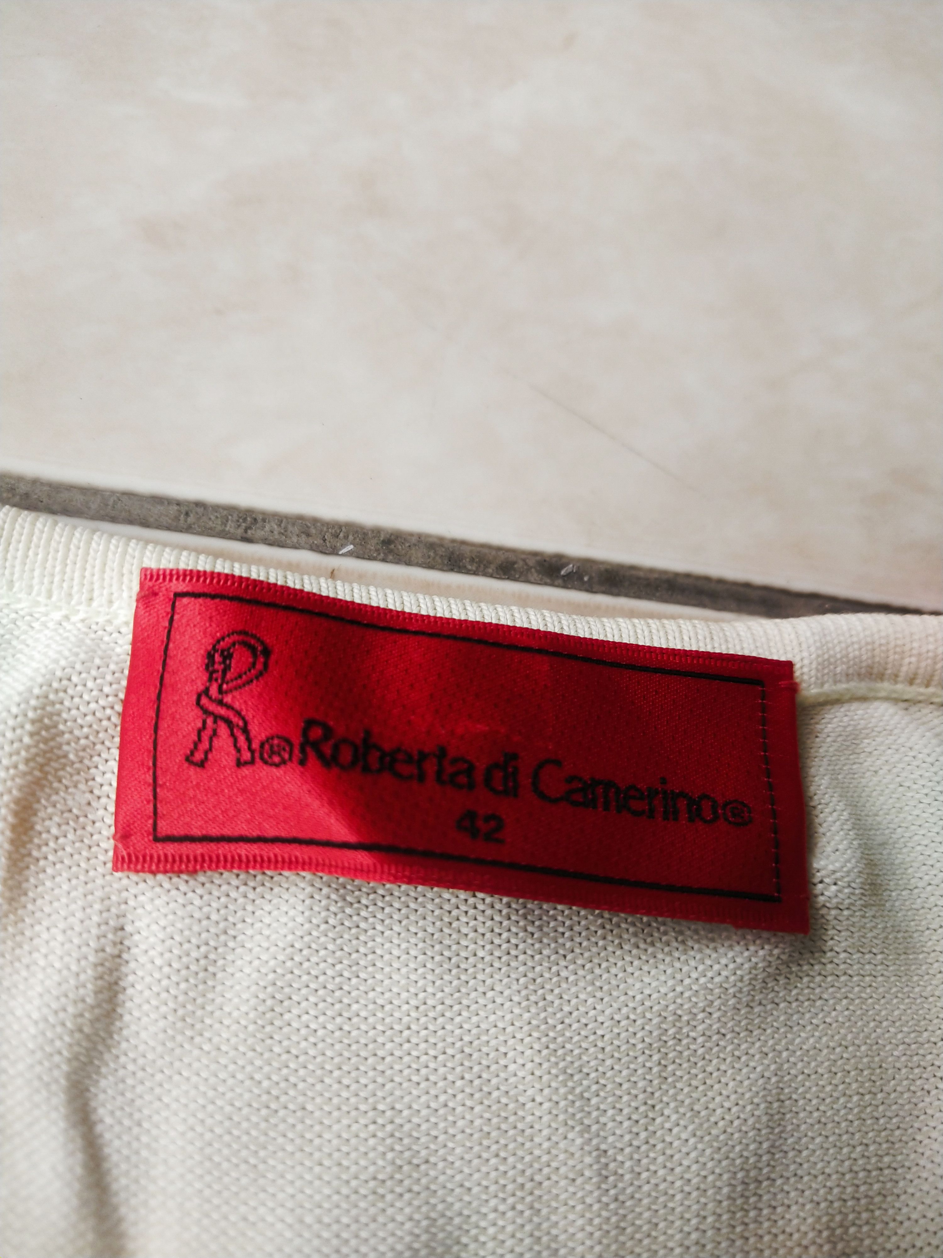 Roberta di Camerino Vintage 90s Roberta Di Camerino Fine Knit Cardigan Cream Size M / US 6-8 / IT 42-44 - 8 Thumbnail