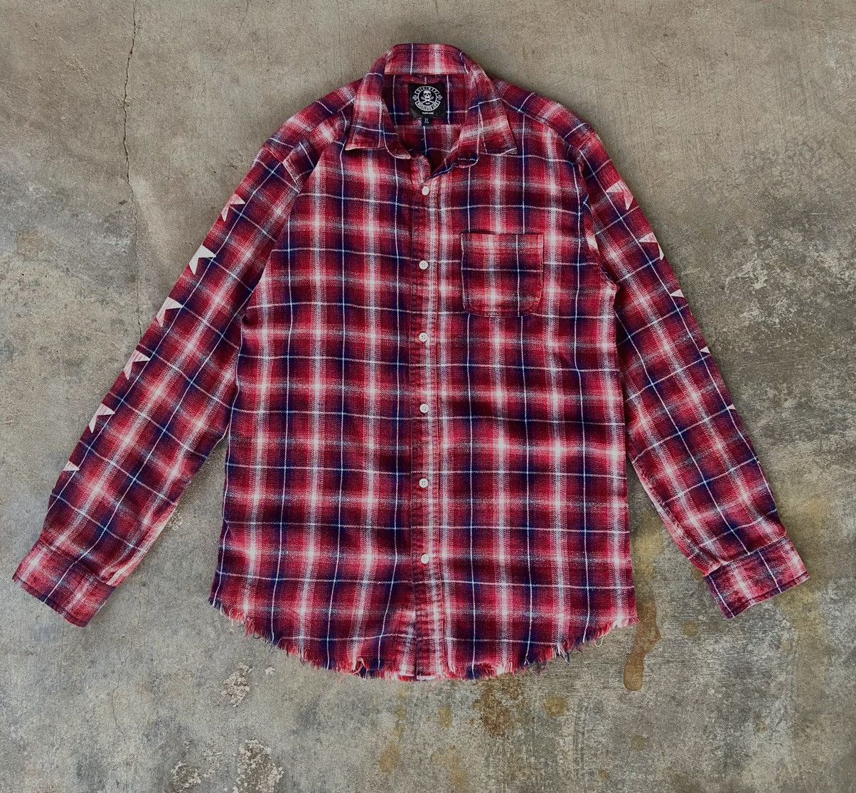 Japanese Brand Japanese distressed flannel shirt punk inspired Size US S / EU 44-46 / 1 - 2 Thumbnail