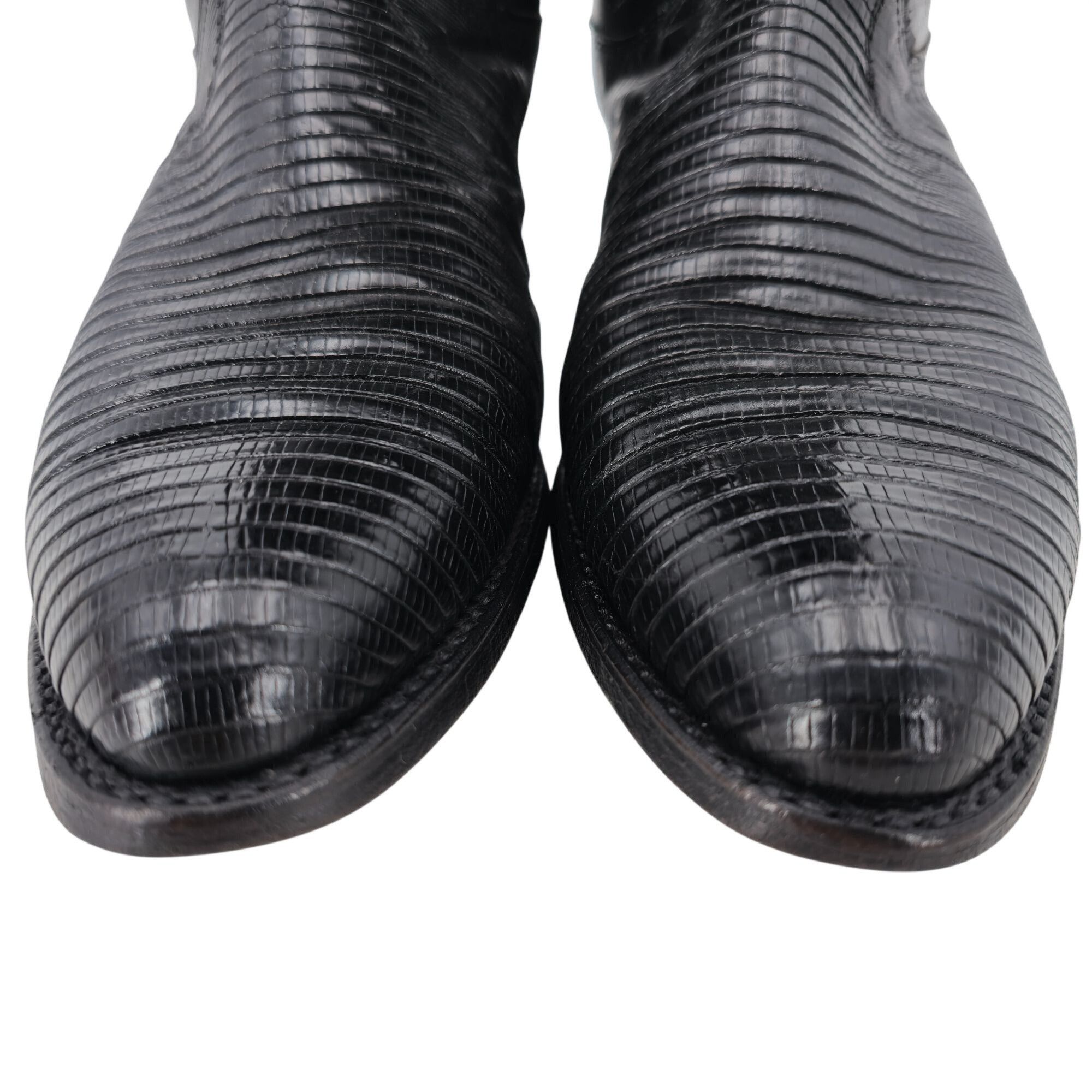 Dan Post Mens 12D Exotic Teju Lizard Vintage Dan Post Black Cowboy Size US 12 / EU 45 - 7 Thumbnail