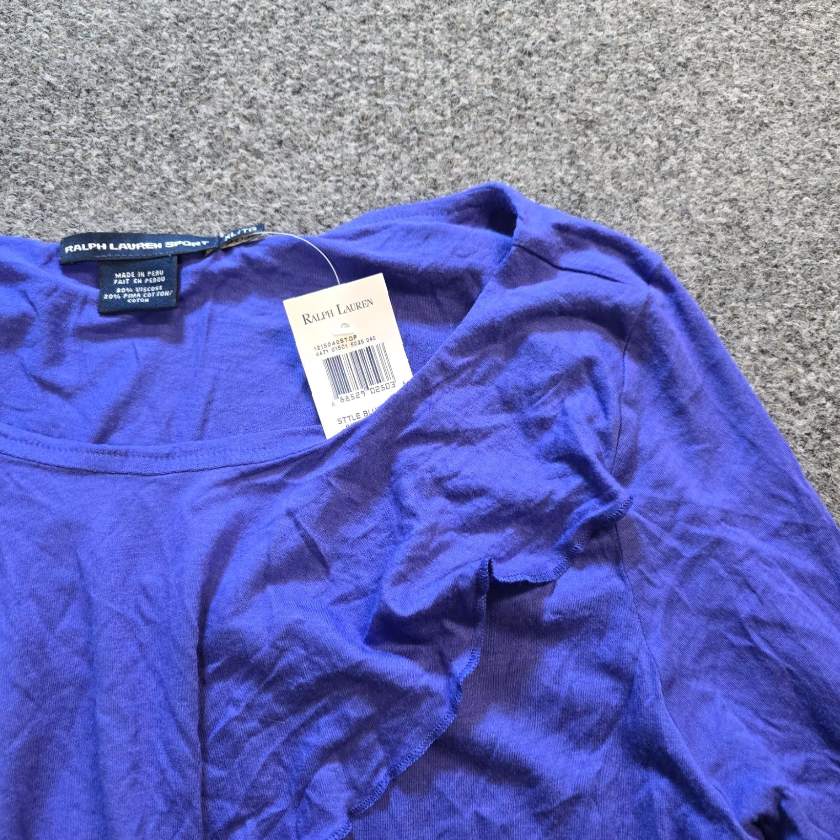 Ralph Lauren Lauren Ralph Lauren Top Womens XL Purple Ruffle Pima Cotton Long Sleeve Casual Size XL / US 12-14 / IT 48-50 - 5 Thumbnail