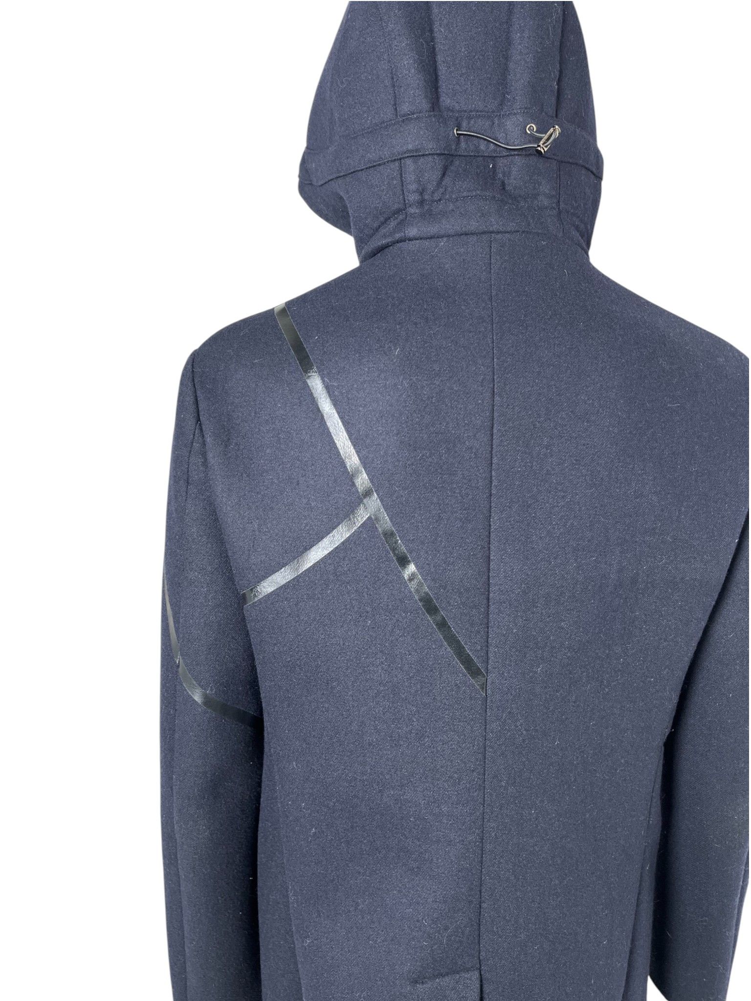 Dirk Bikkembergs 2010's Blue Wool Hooded Parka Size US L / EU 52-54 / 3 - 6 Thumbnail