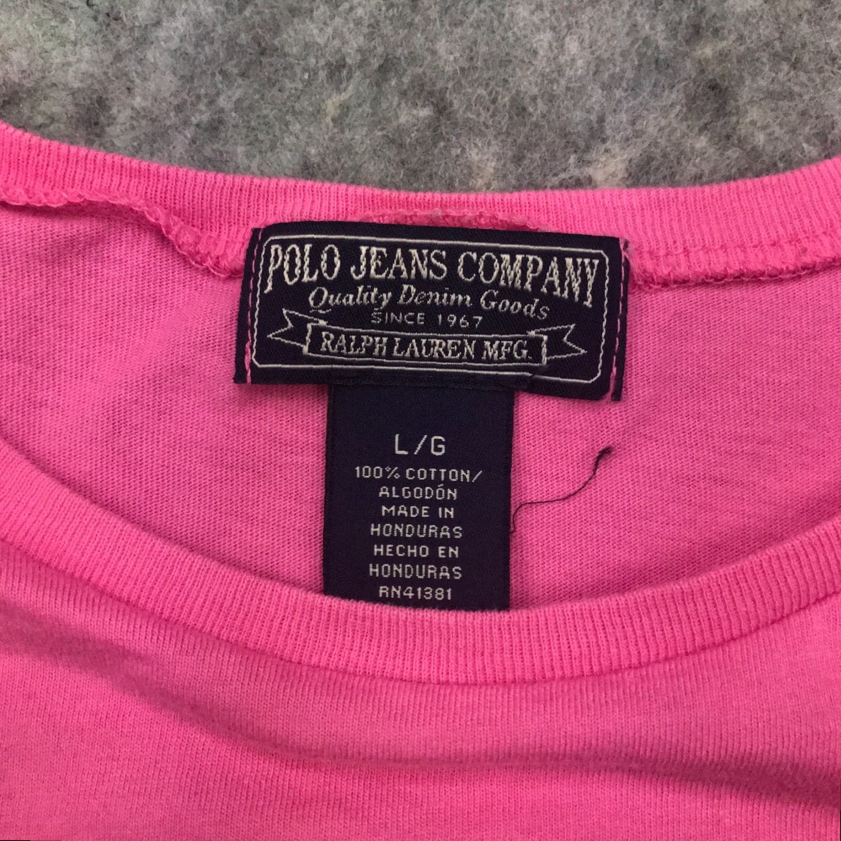 Ralph Lauren Polo Jeans Company Womens Shirt Large Pink Cotton Short Sleeve Round Neck Size L / US 10 / IT 46 - 4 Thumbnail