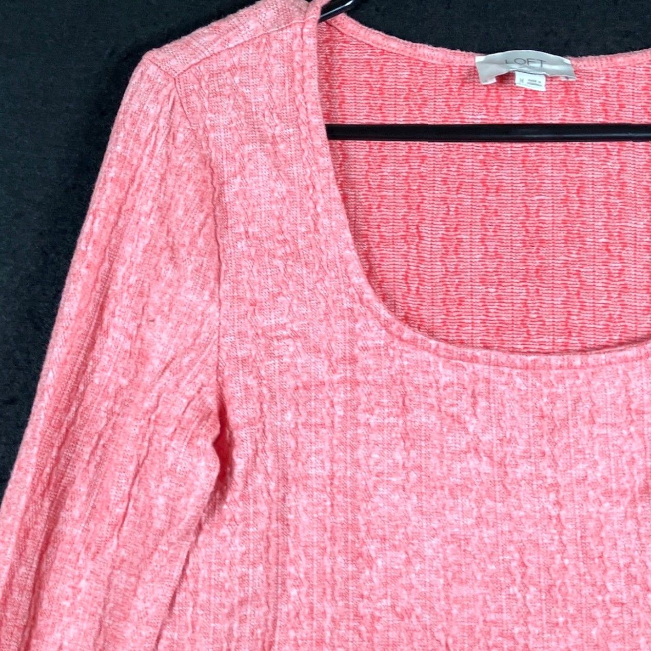 Loft LOFT Outlet Womens Blouse Pink Sleeve U Neck Long Sleeve Stretch Medium Shirt Womens Size M / US 6-8 / IT 42-44 - 4 Thumbnail