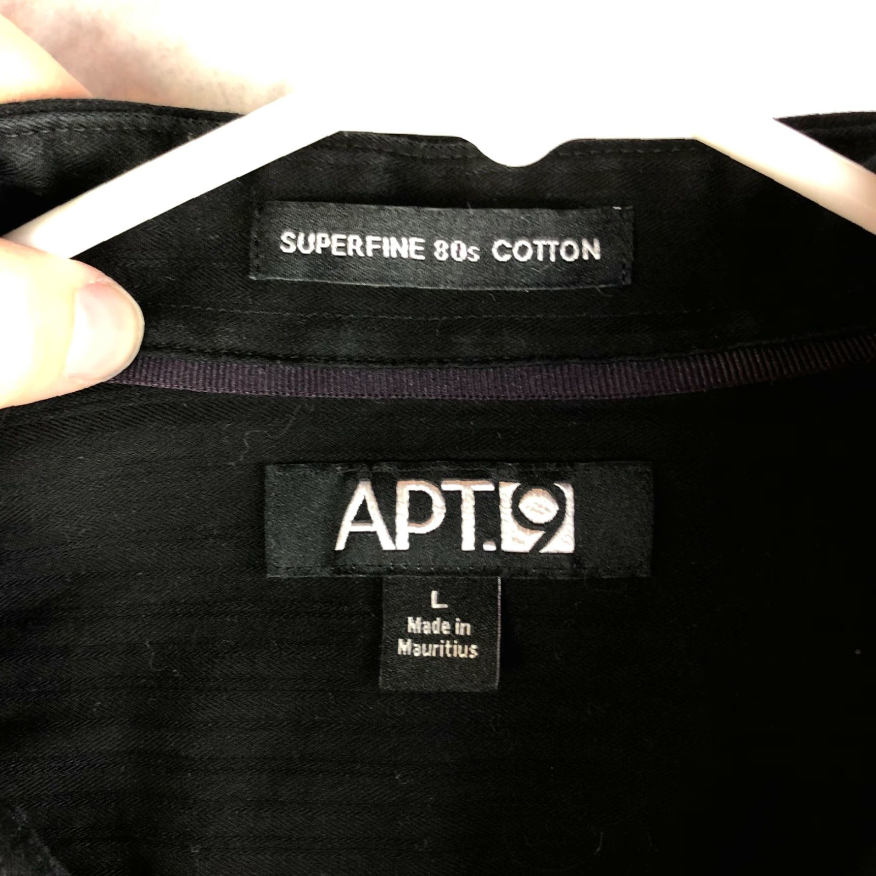 Apt. 9 Apt.9 Shirt Men's Large Black Long Sleeve Spread Collar Button-Up Pocketed Cotton 80's Vintage? Size US L / EU 52-54 / 3 - 6 Thumbnail