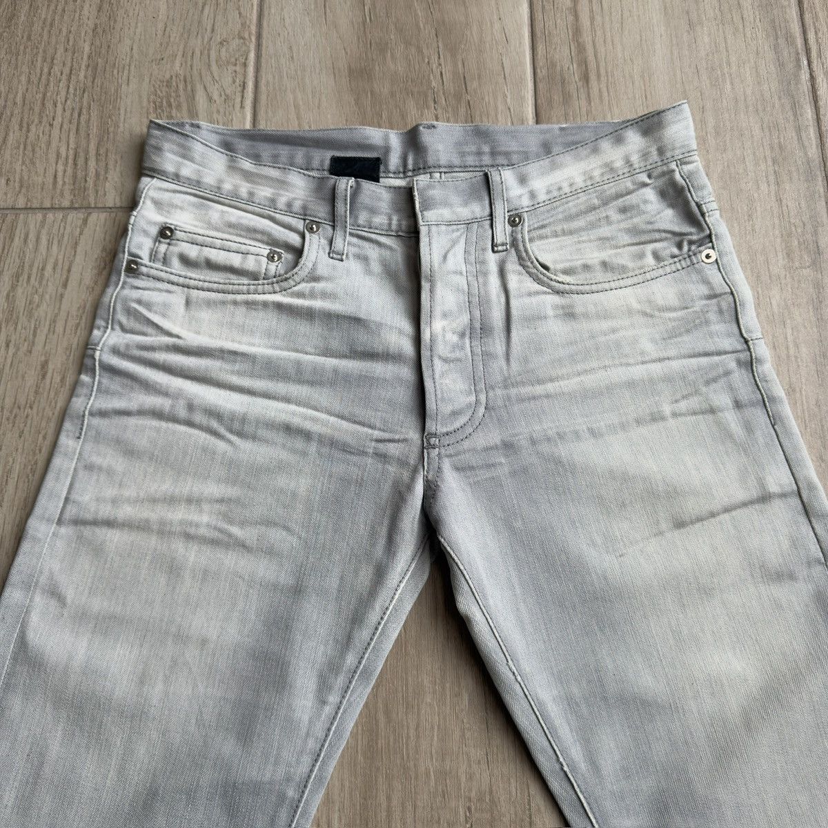 Dior Homme SS2006 Hedi Slimane Light Grey Skinny Denim Jeans Size US 28 / EU 44 - 4 Thumbnail