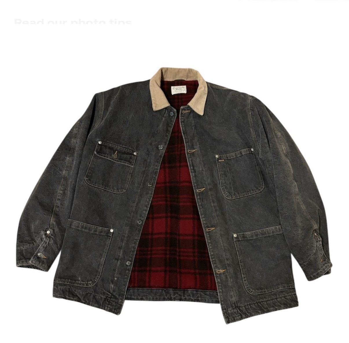 Polo Ralph Lauren Polo Ralph Lauren Black Denim Chore Coat Size US XXL / EU 58 / 5 - 1 Thumbnail