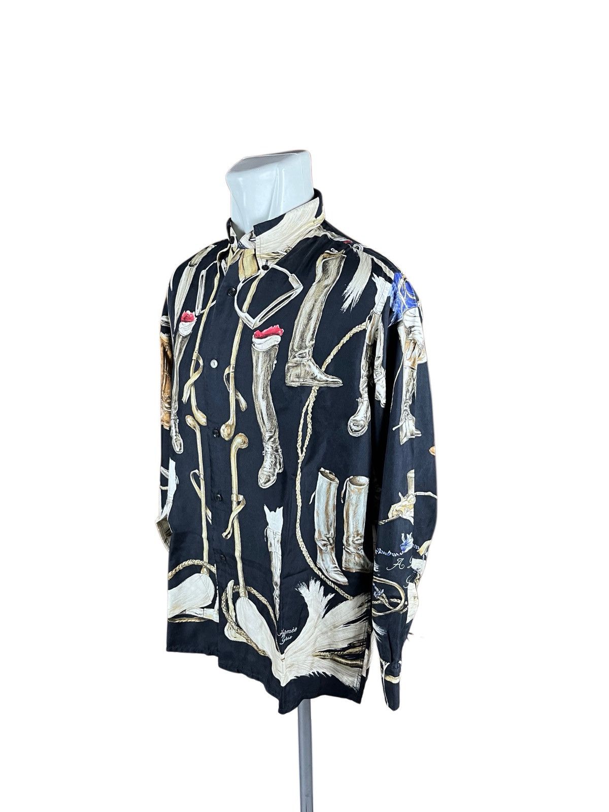Hermes 90s Hermes silk button up Size US L / EU 52-54 / 3 - 22 Thumbnail