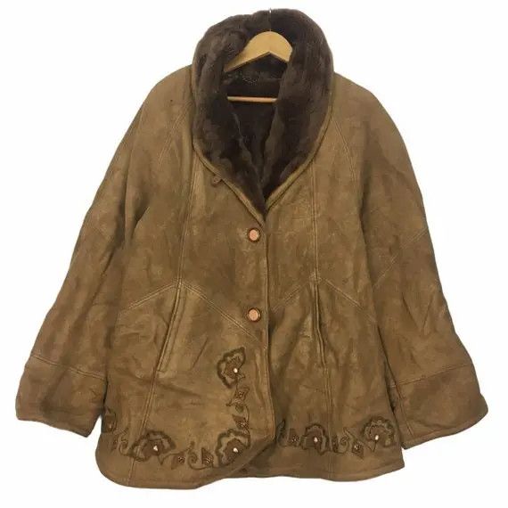 Vtg STRAN IDEA Brown Leather Jacket Coat Made in Italy