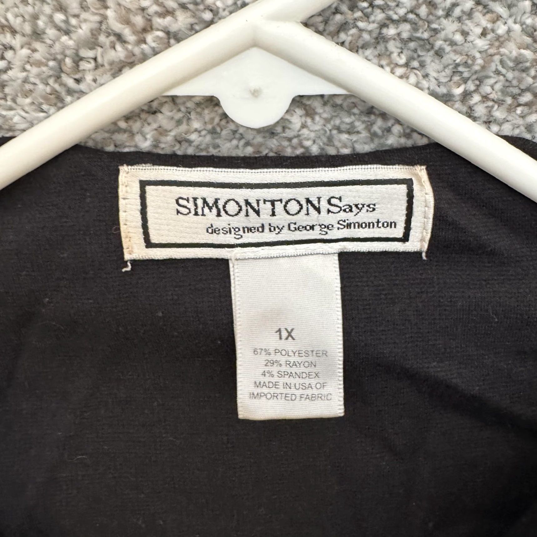Vintage Simonton Says Dress 1X Plus Minimalist Modern Goth Witchy Urban Chic Lagenlook Knee Length V-Neck Long Sleeve Solid Knit Black Womens Size XL / US 12-14 / IT 48-50 - 6 Thumbnail