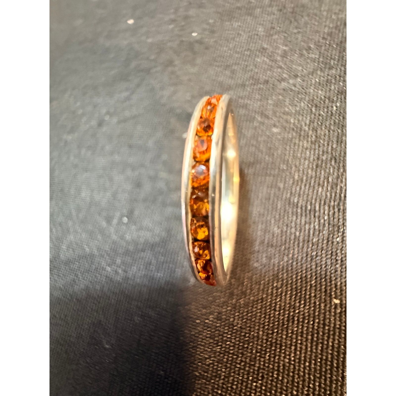 Other Sterling Silver Orange Swarovski Ring Size 8.5-9 Size ONE SIZE - 3 Thumbnail