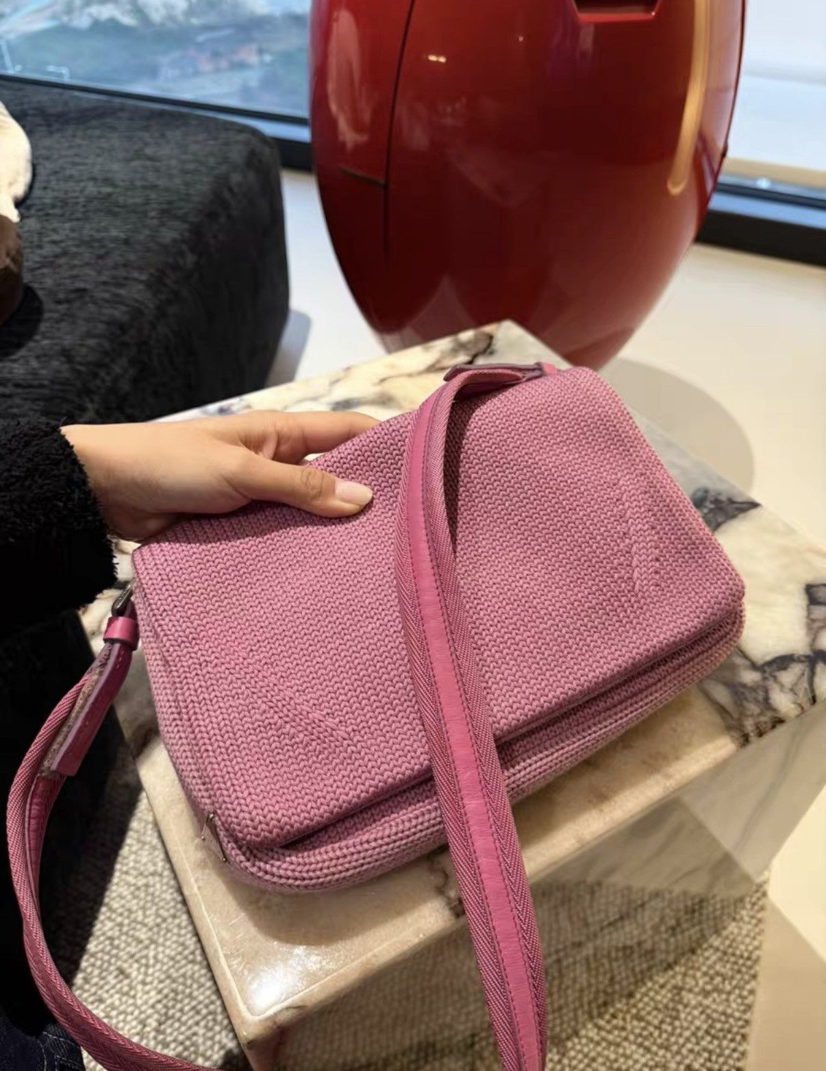 Prada Prada Vintage Magenta Wool Knit Flap Bag J36 Size ONE SIZE - 1 Thumbnail