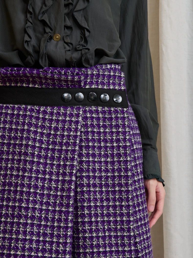 Comme des Garcons Comme Des Garcons size M Purple tweed plaid overskirt Size 23" - 7 Thumbnail