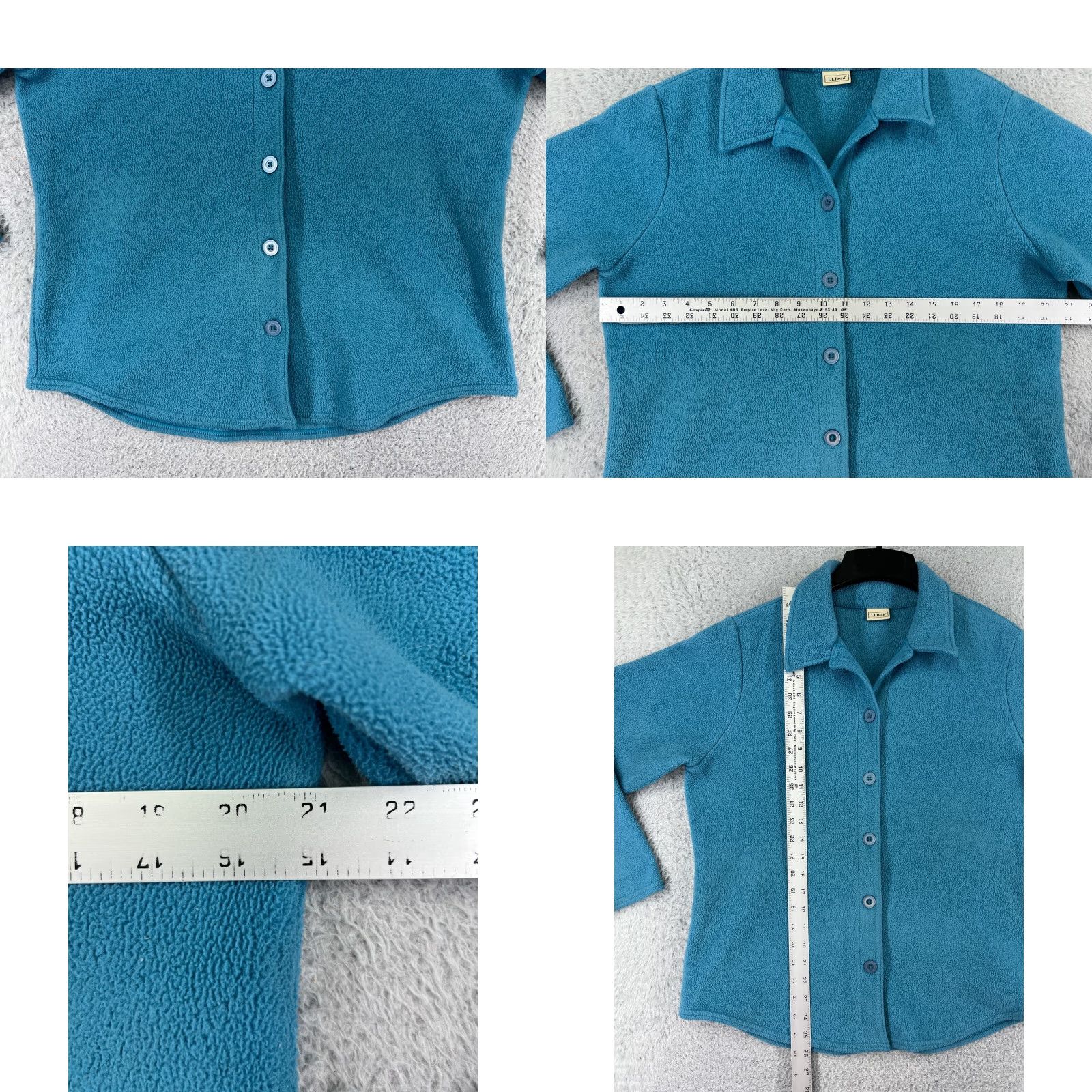 Vintage L.L. Bean Sweater Womens Large Blue Button Up 100% Polyester Fleece Collared Size L / US 10 / IT 46 - 8 Thumbnail