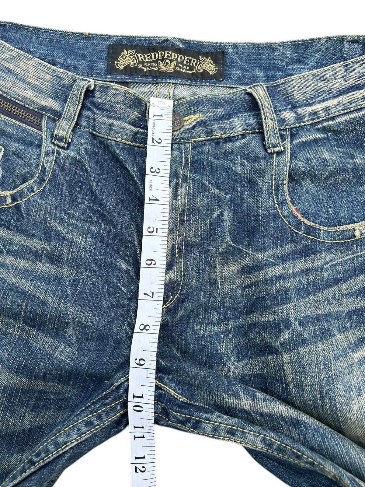 Kapital RED PEPPER GOLD LABEL PUNK DISTRESSED DENIM JEANS Size US 35 - 22 Thumbnail