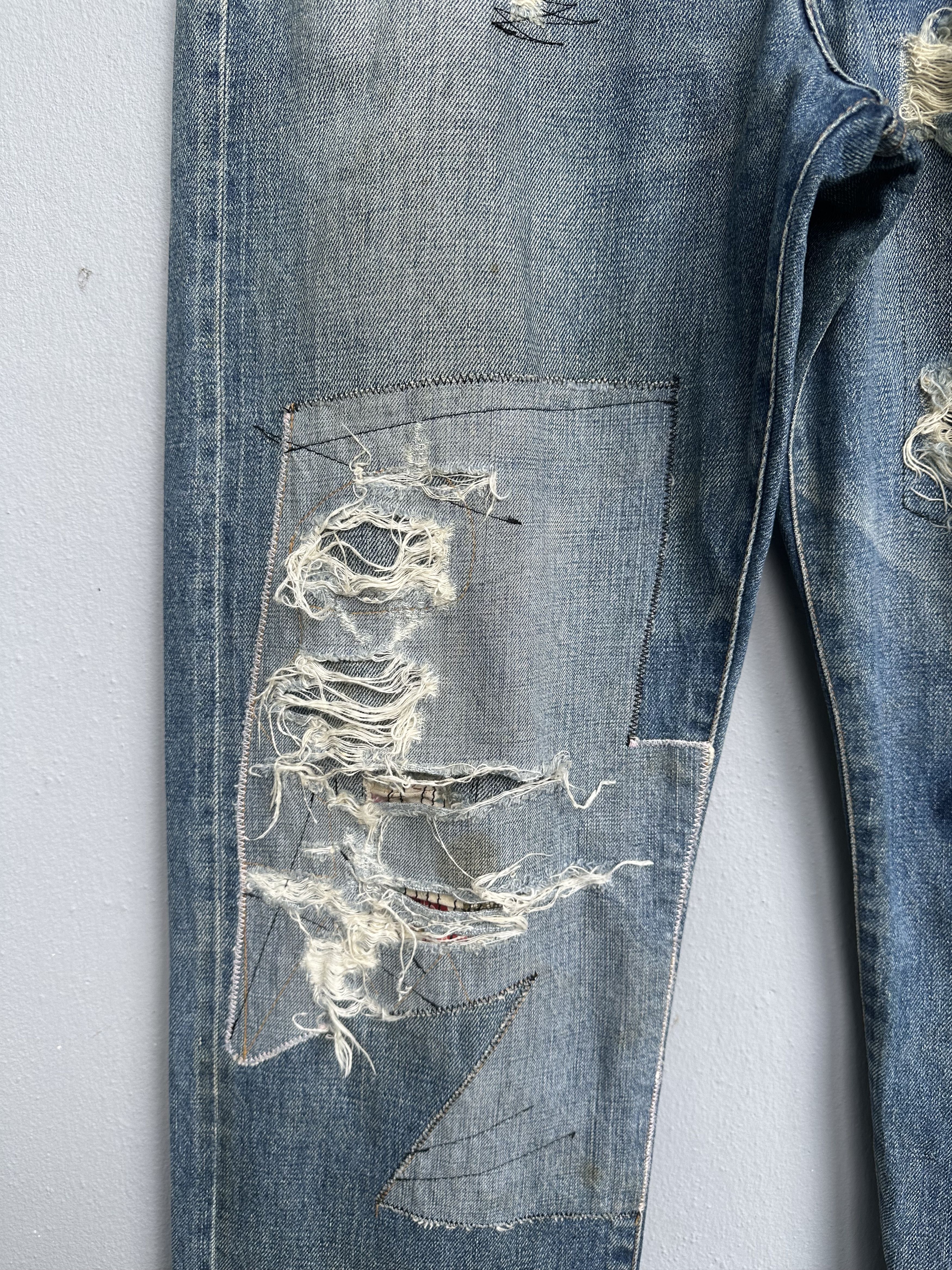 Sifury Japanese Brand Sifury Distressed Selvedge Patchwork Jeans Size US 31 - 6 Thumbnail