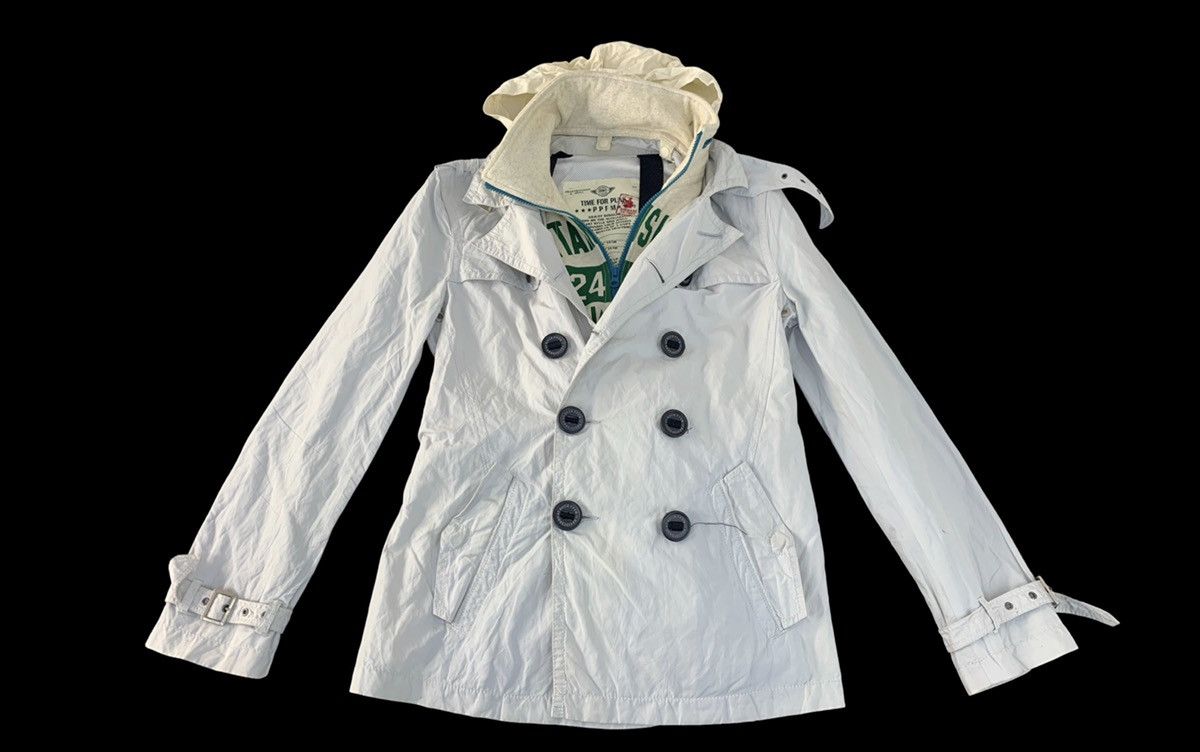 image of Hype 90's Ppfm Time For Punk Double Breasted Hooded Jacket in Cream, Women's (Size Medium)