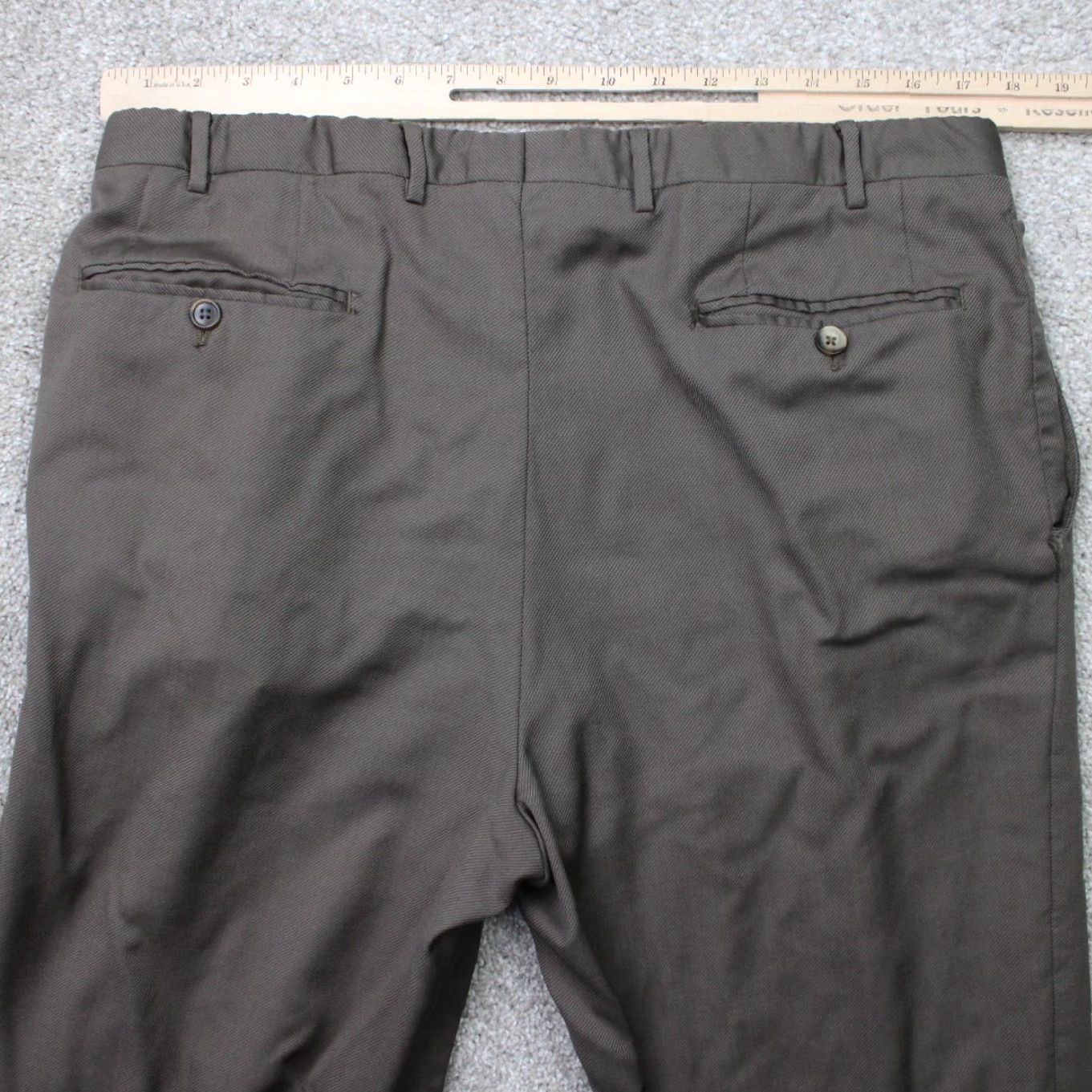 Canali Canali Dress Pants Mens 36x30 Brown Flat Front 100% Wool Straight Leg Size US 36 / EU 52 - 7 Thumbnail