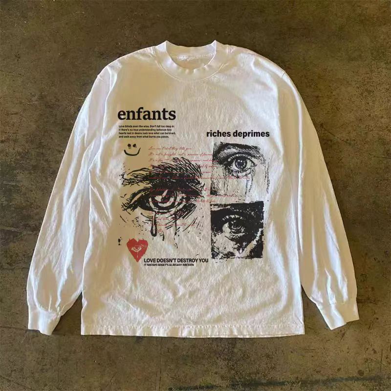 Vintage White washed vintage eye print long-sleeved t-shirt Size US M / EU 48-50 / 2 - 1 Thumbnail