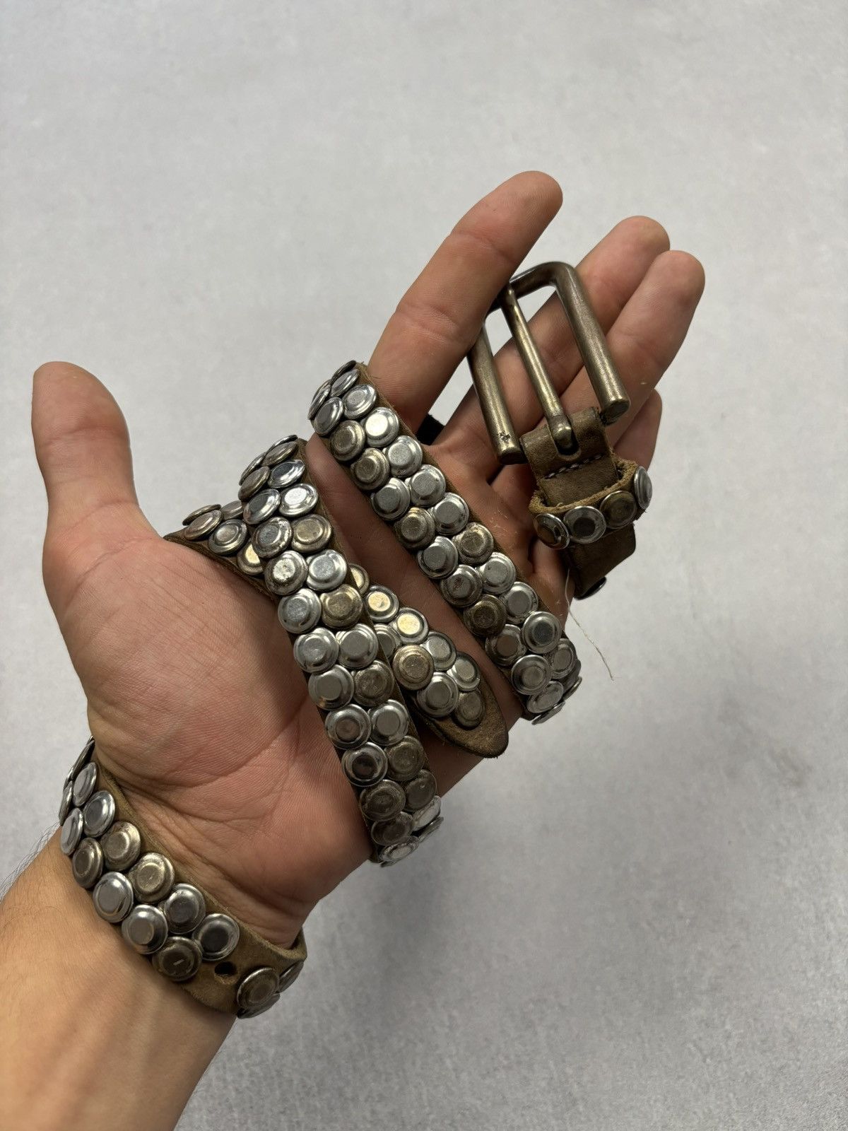 Vintage Vintage Leather Belt Style Metal Parts Rhinestones Style Wit Size ONE SIZE - 1 Thumbnail
