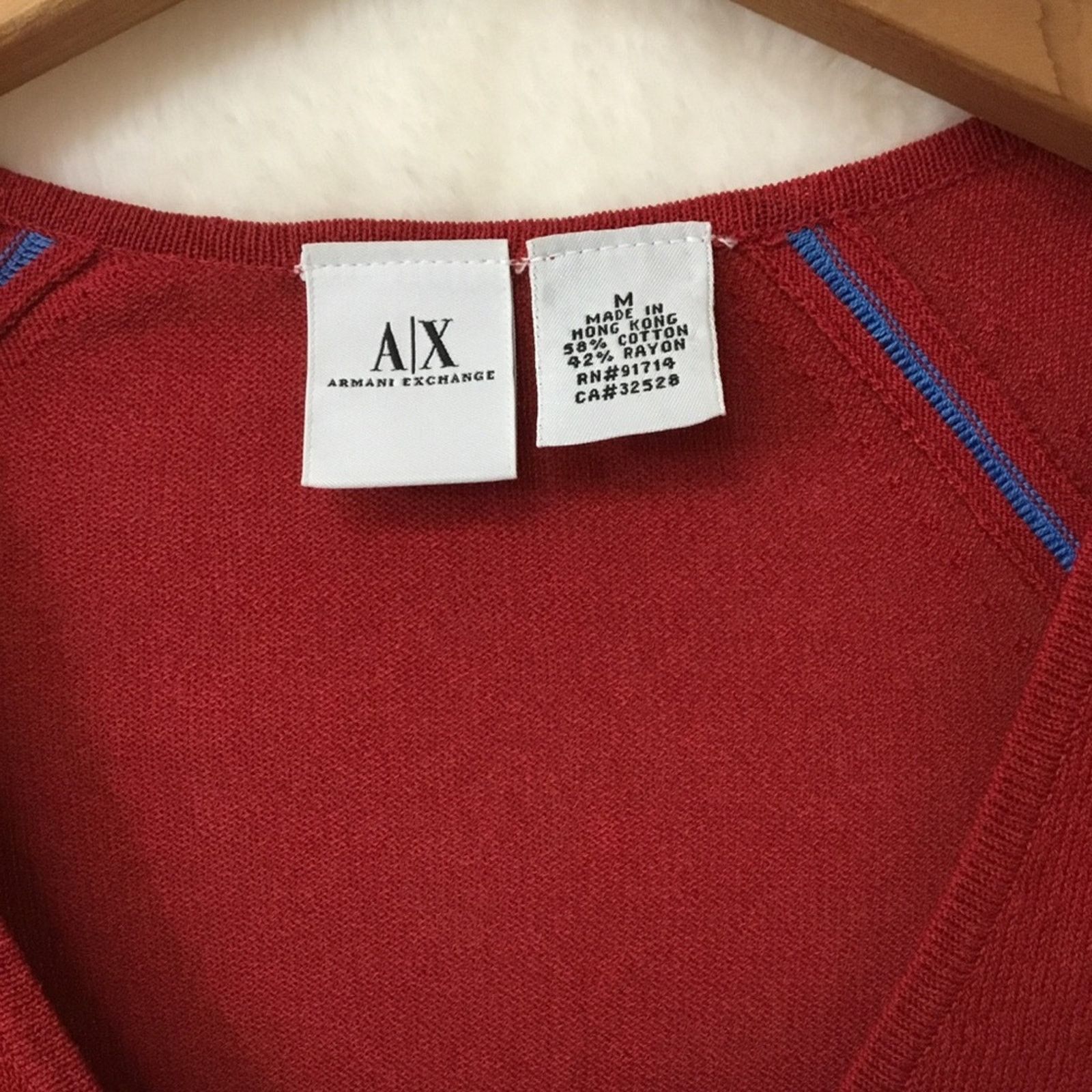 Armani Exchange Armani Exchange Red Color-blocked Sweater Size M / US 6-8 / IT 42-44 - 3 Thumbnail