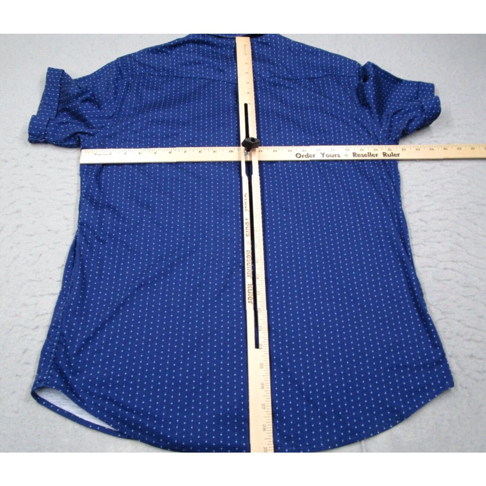 Vintage Buttercloth Mens Large Blue Short Sleeve Button Up Shirt Pearl Snaps Cotton Size US L / EU 52-54 / 3 - 5 Thumbnail