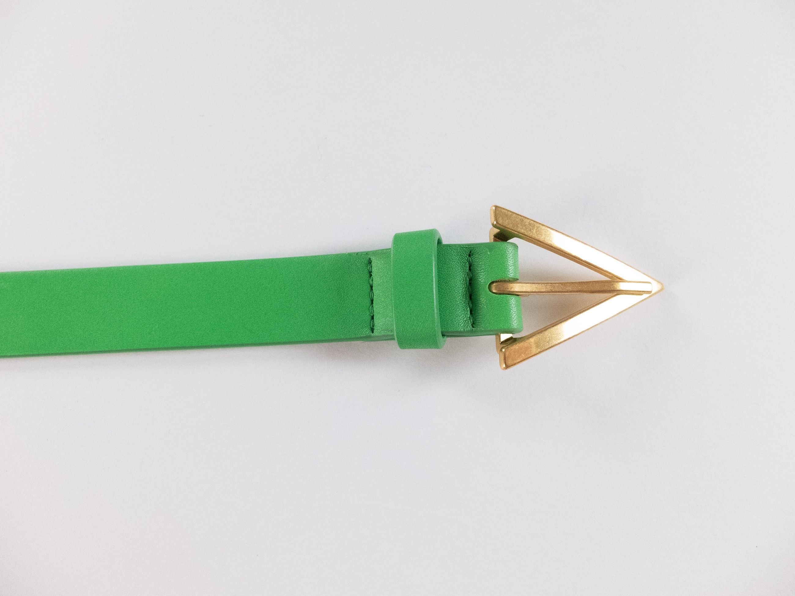 Bottega Veneta BOTTEGA VENETA Triangle green leather belt 95 Size ONE SIZE - 2 Thumbnail