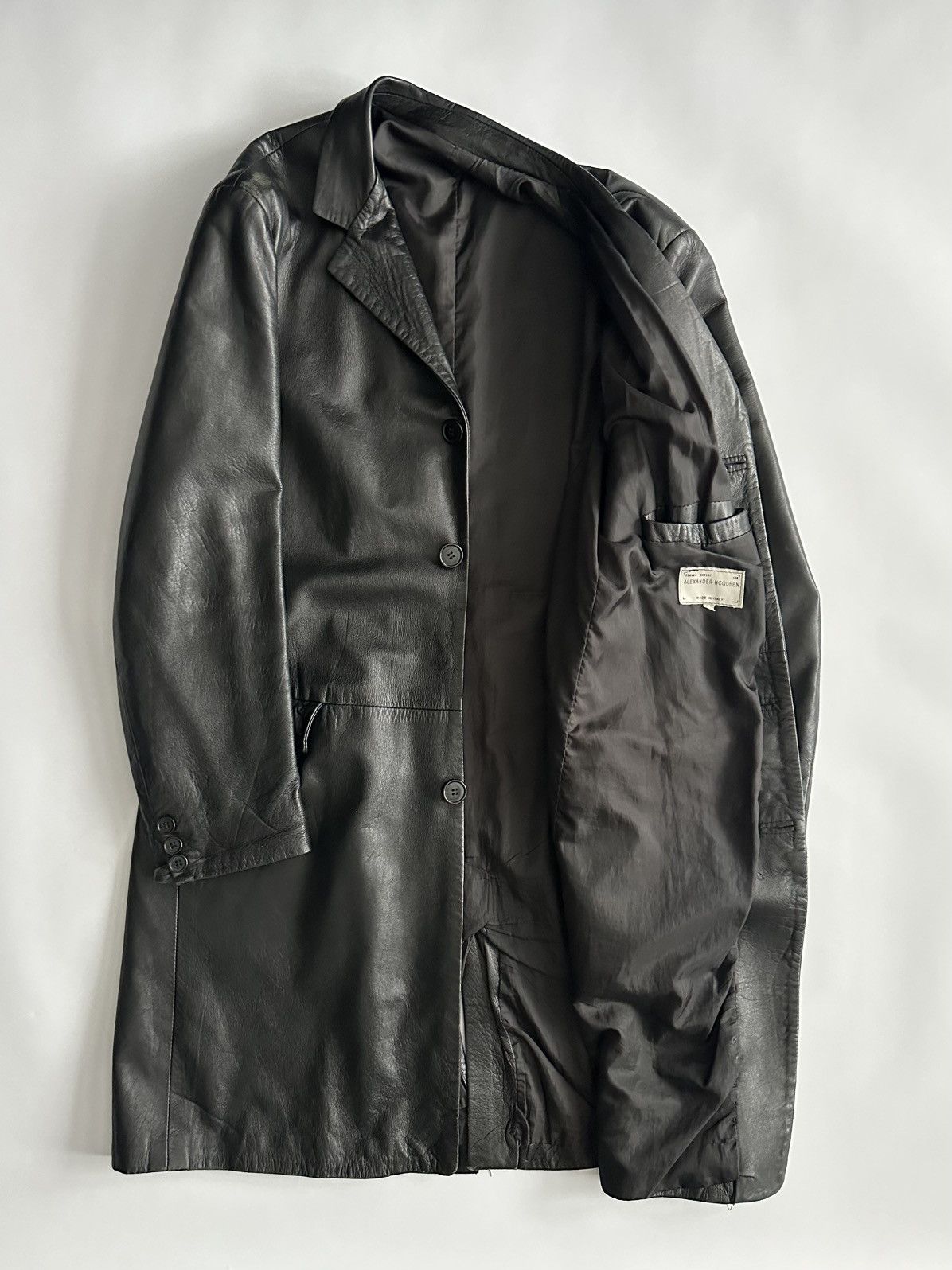 Alexander McQueen Alexander McQueen 90’s Long Leather Coat Size US L / EU 52-54 / 3 - 7 Thumbnail
