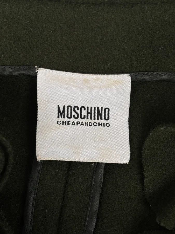 Moschino 2010s Moschino Olive Wool Ruffled Blazer Jacket Size S / US 4 / IT 40 - 11 Thumbnail