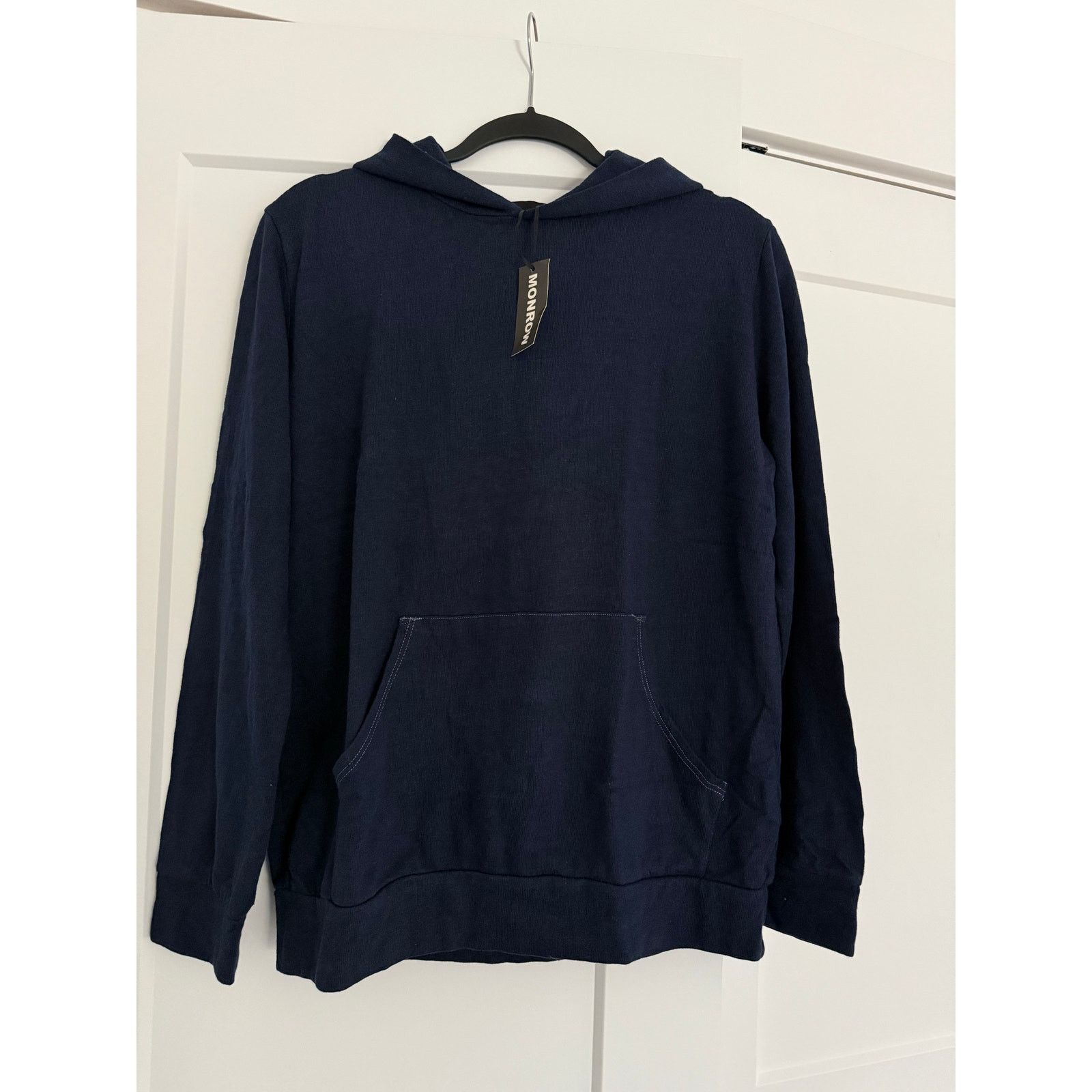 MONROW New Monrow Men’s Supersoft Pullover Hoodie - S Navy - $146 Size US S / EU 44-46 / 1 - 7 Thumbnail