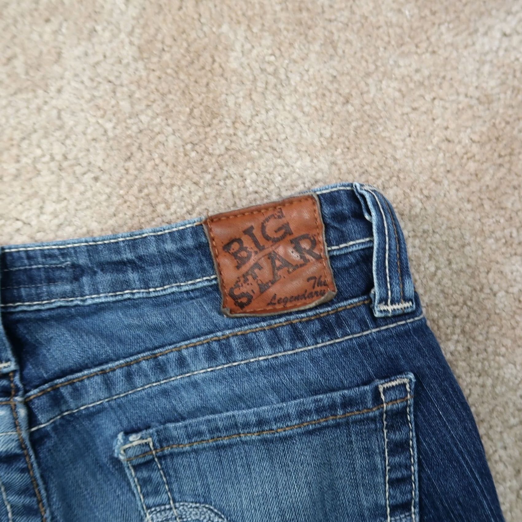 Denime BIG STAR Jeans Women Bootcut 28 Blue Denim Stretch 5-Pocket Slim Regular Size Size 28" / US 6 / IT 42 - 6 Thumbnail
