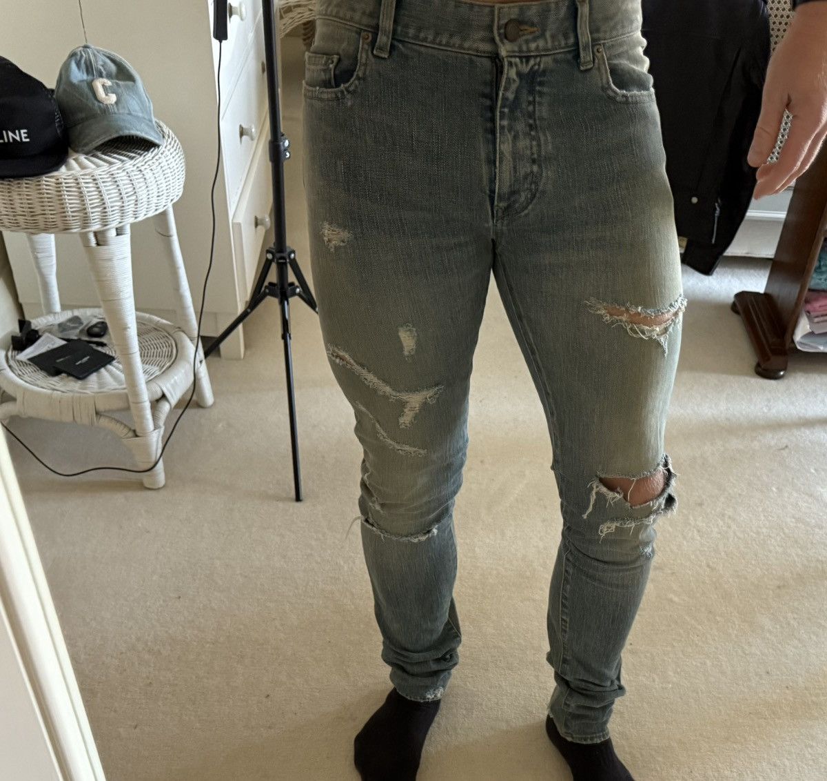 Saint Laurent Paris FW16 Saint Laurent Palladium trash crash ripped D02 jeans Size US 31 - 3 Thumbnail