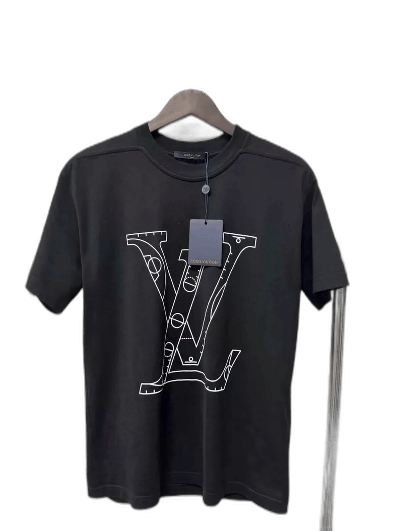 louis vuitton nba collaboration black t-shirt-2507