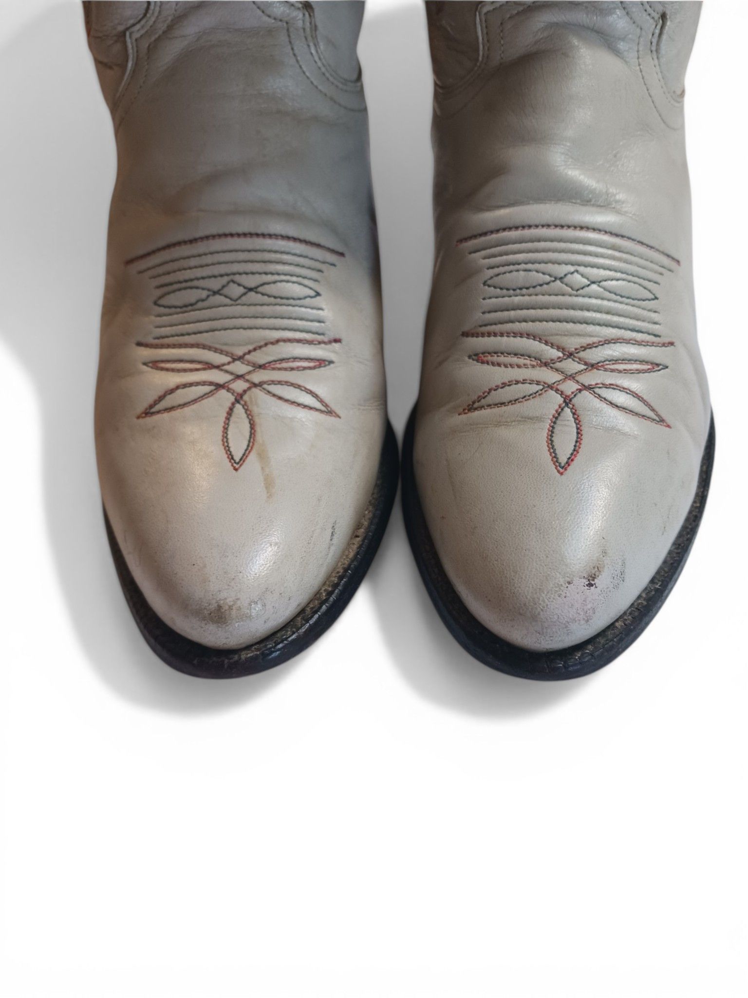 Justin Boots Vintage Justin Made in USA Grey Leather Cowboy Boots 7B Size US 7 / IT 37 - 3 Thumbnail