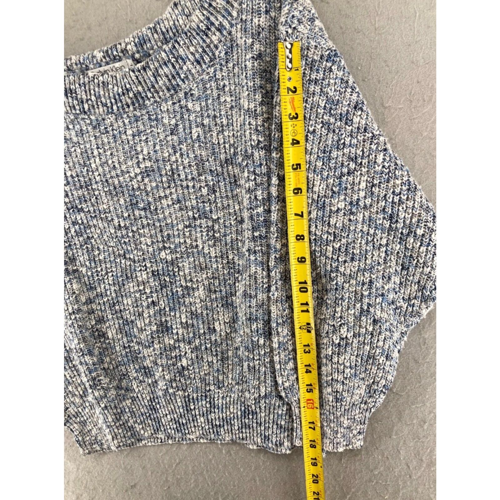 Calvin Klein VINTAGE Calvin Klein Sweater Large Blue Cable-Knit Boat Neck Long Sleeve Casual 90s Womens USA MADE Size L / US 10 / IT 46 - 4 Thumbnail