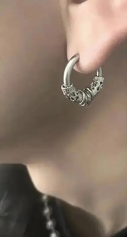 Diamond Earrings x Jewelry Trend Earrings 1Pairs in Silver, Men's