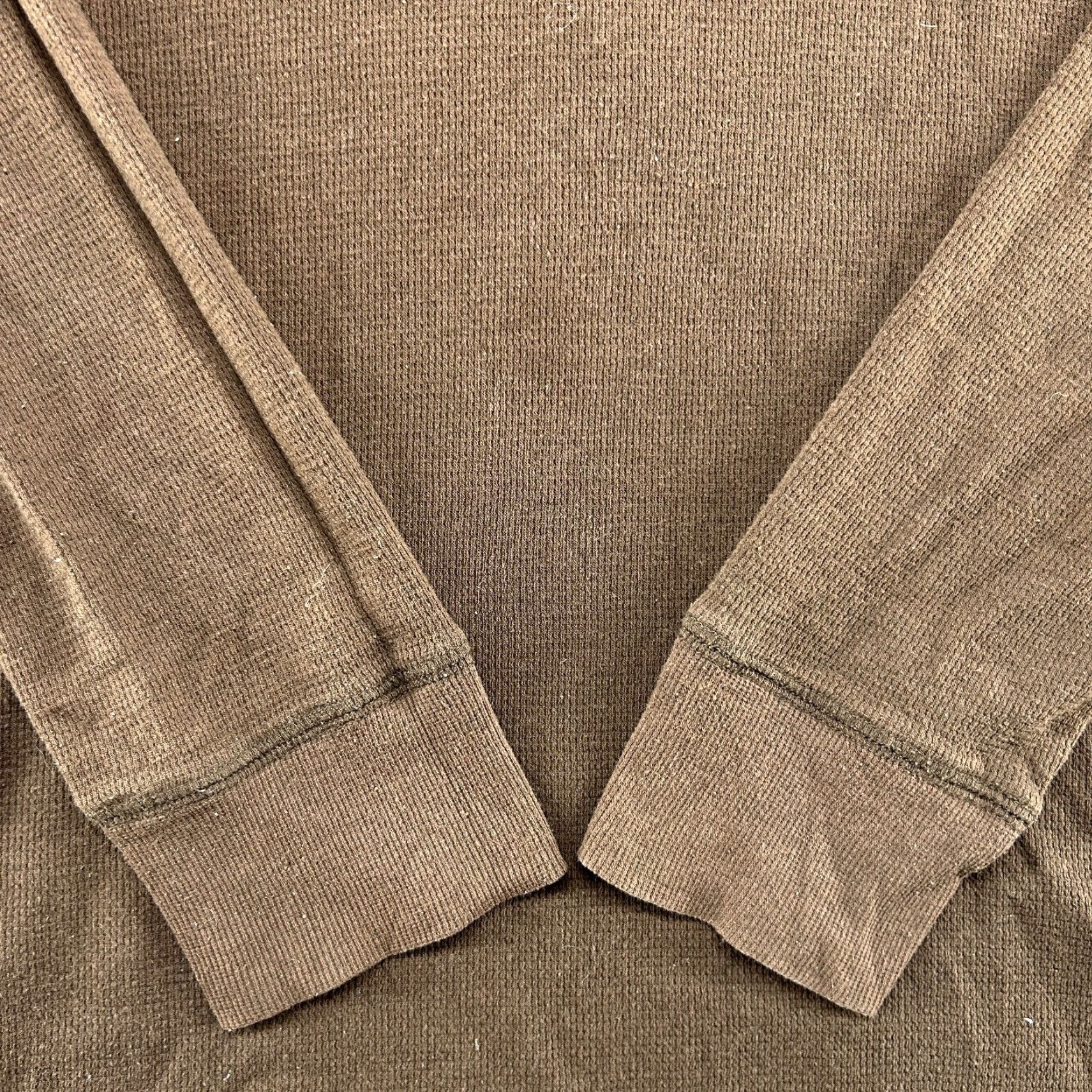 Hurley VINTAGE Hurley Shirt Mens L Brown Long Sleeve Thermal Waffle Knit Cotton Y2K Size US L / EU 52-54 / 3 - 3 Thumbnail