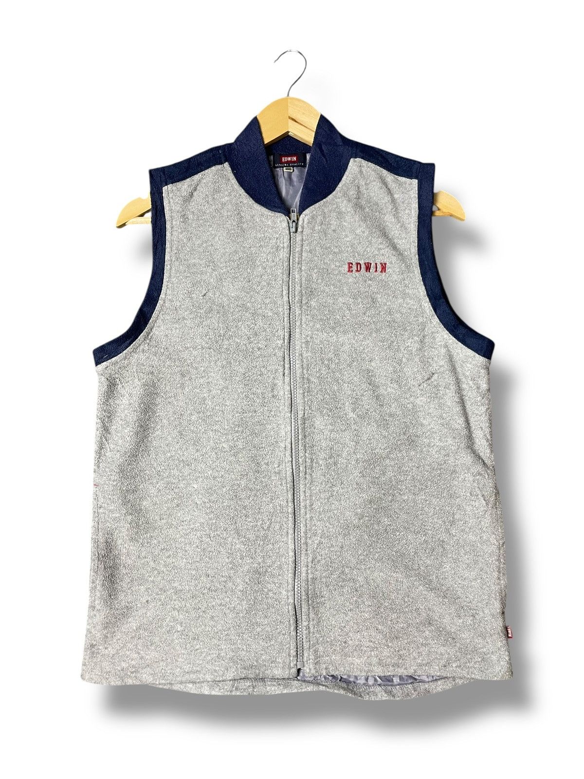 Edwin × Japanese Brand × Vintage Vintage EDWIN Fleece Zipped Vest (132) Size US XXS / EU 40 - 1 Thumbnail