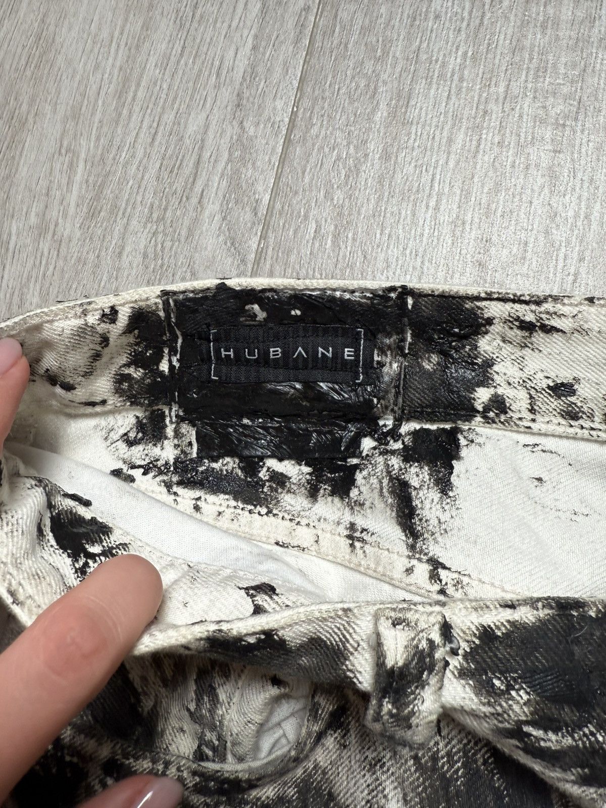 Hubane Hubane White and Black Denim Jeans Size US 34 / EU 50 - 2 Thumbnail