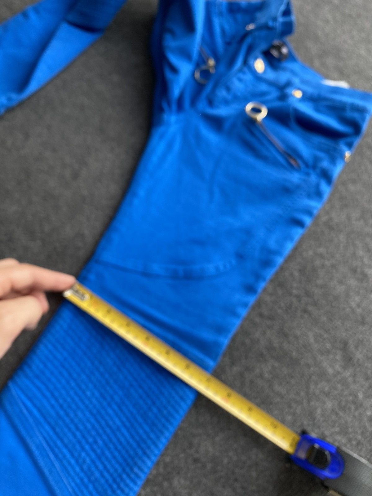 Just Cavalli 🔥Designer Luxury Just Cavalli Blue Moto Pants Women 26 size Size 26" / US 2 / IT 38 - 14 Thumbnail