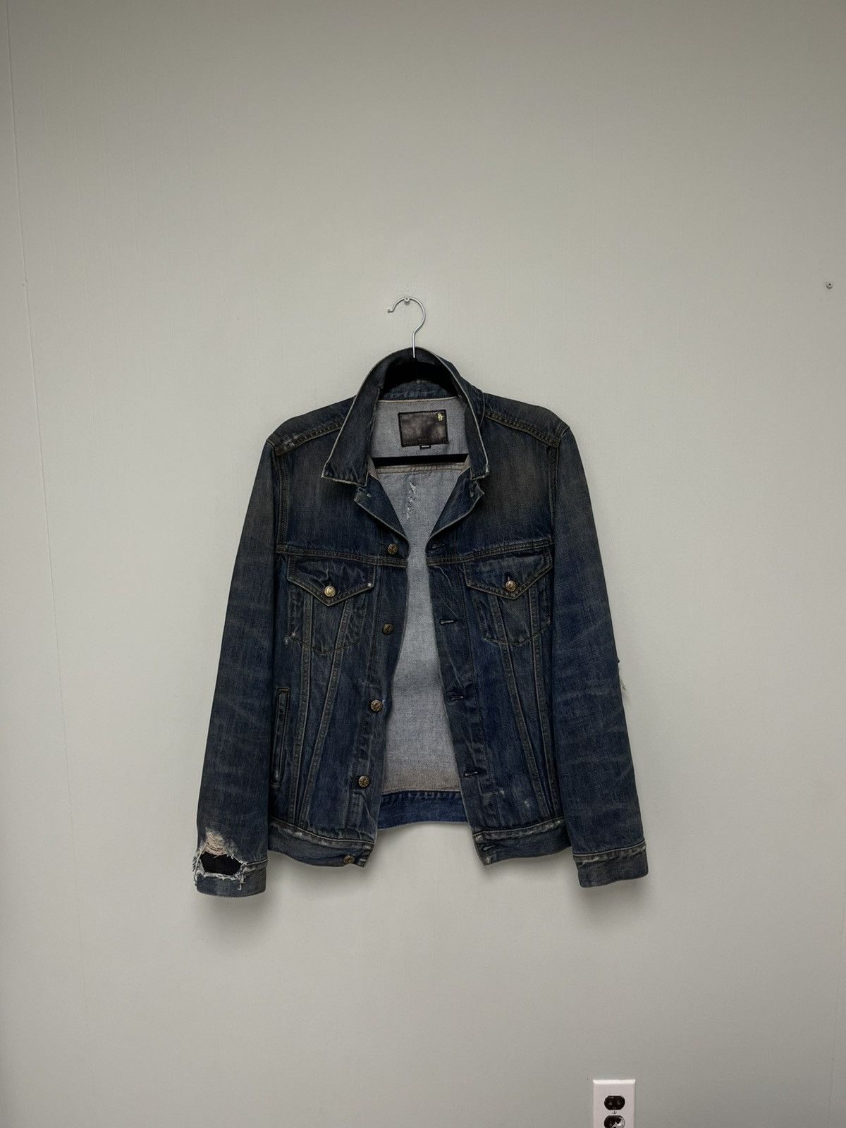 R13 Denim Trucker Distressed Jacket. Medium Size M / US 6-8 / IT 42-44 - 15 Thumbnail
