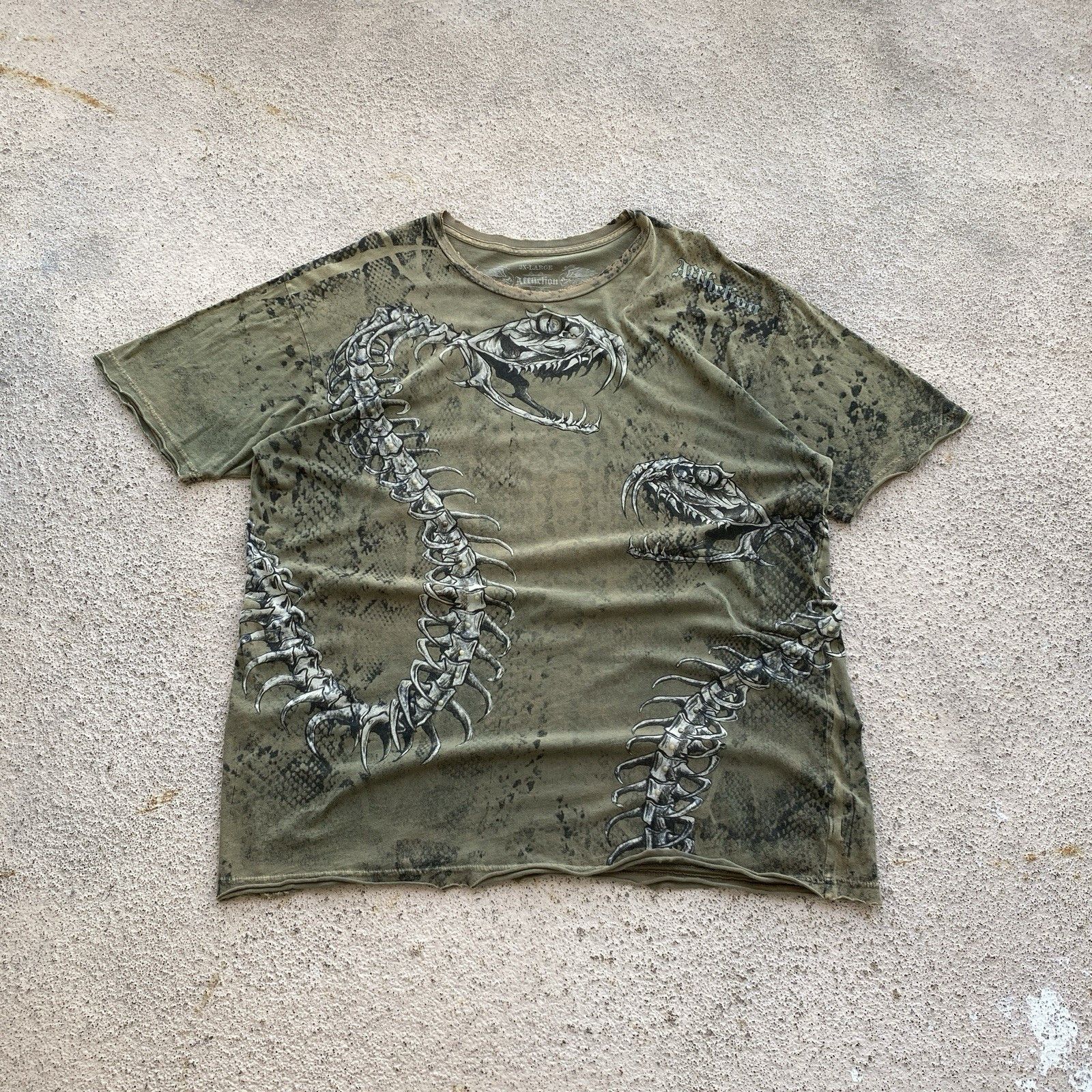 Affliction Crazy Affliction Skeleton T Shirt Tribal Vibe True Religion Size US XL / EU 56 / 4 - 1 Thumbnail