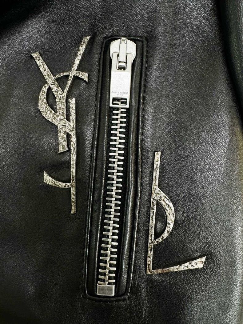 Saint Laurent Paris Saint Laurent Black Leather Motorcycle Jacket-2506 Size XS / US 0-2 / IT 36-38 - 3 Thumbnail