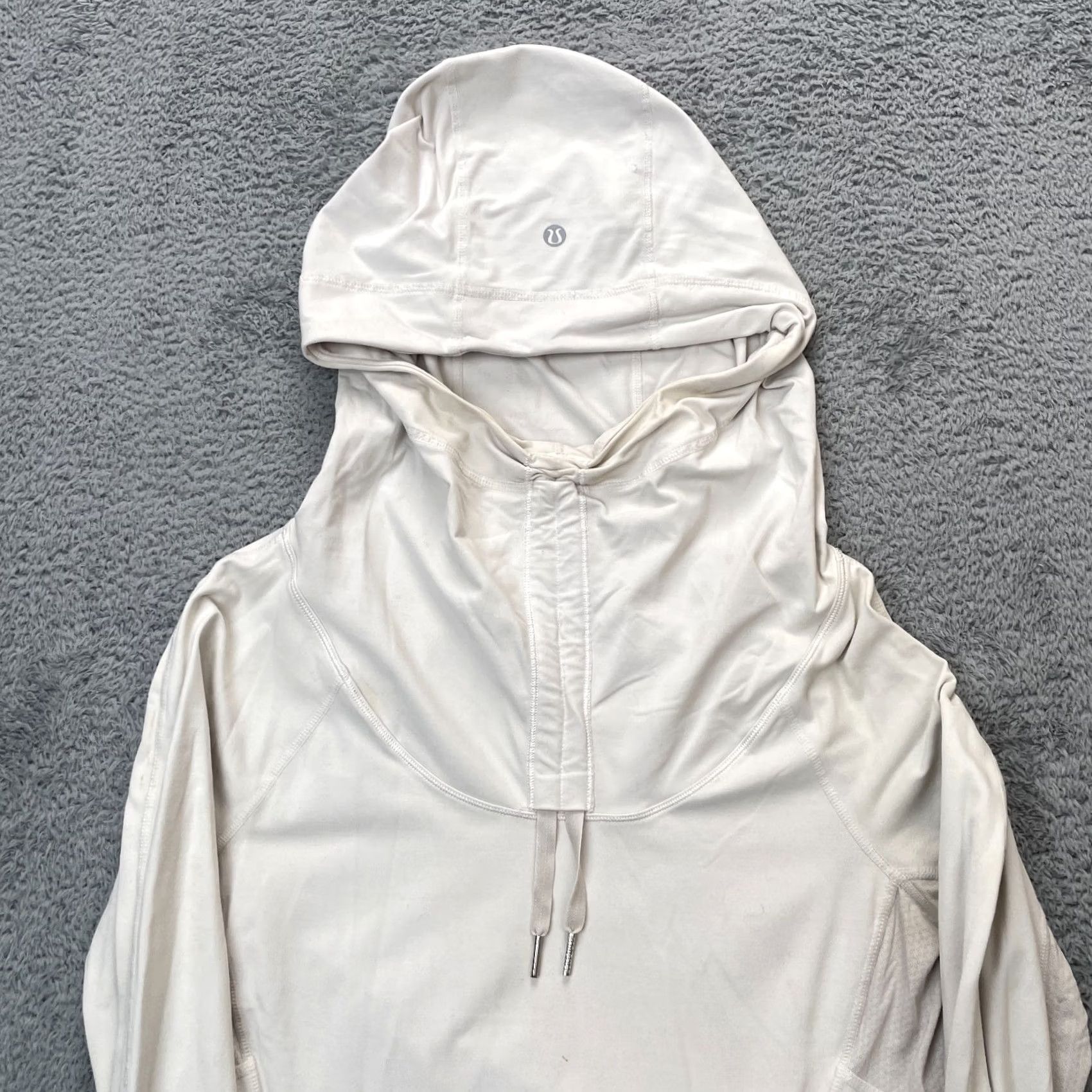 Lululemon Lululemon Hoodie Womens XS Beige Run Ambition Logo Ribbed Raglan Sleeve Pullover Size XS / US 0-2 / IT 36-38 - 3 Thumbnail