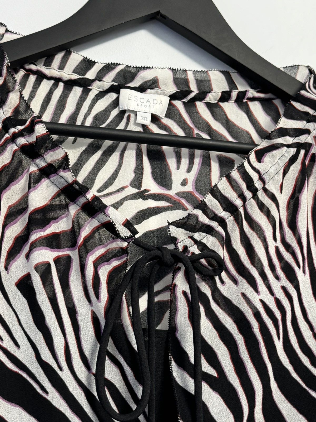 Escada ESCADA Women’s Zebra Print Sleeveless Blouse – Size 38 (M) Size XS / US 0-2 / IT 36-38 - 8 Thumbnail