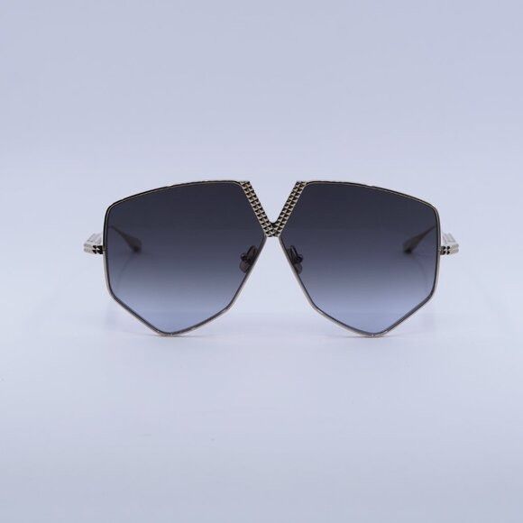 Valentino Valentino V-HEXAGON VLS-115A Sunglasses White Gold Aviator Size ONE SIZE - 3 Thumbnail